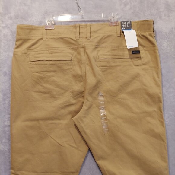 NWT Columbia pants Mens 44x32 Tan back zip pockets Slim stretch business casual - Picture 8 of 15
